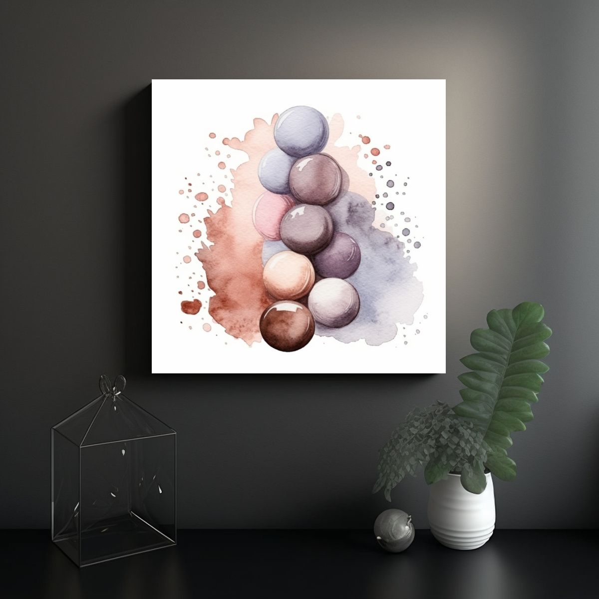GENERICO - Tonos Sala Lnl Acuarela Chocolate Suave Y Pastel 90x90 Cm