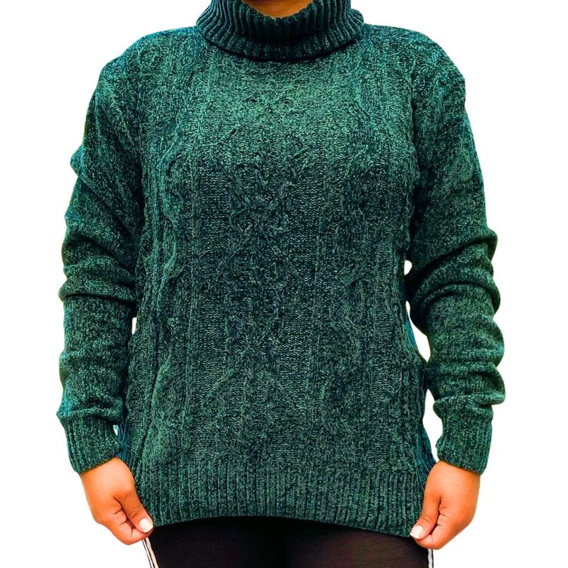 MPROPIA - Sweater Mujer Cuello Alto Chenil Otoño Invierno Colores 611.