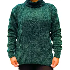 MPROPIA - Sweater Mujer Cuello Alto Chenil Otoño Invierno Colores 611