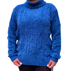 MPROPIA - Sweater Mujer Cuello Alto Chenil Otoño Invierno Colores 611.
