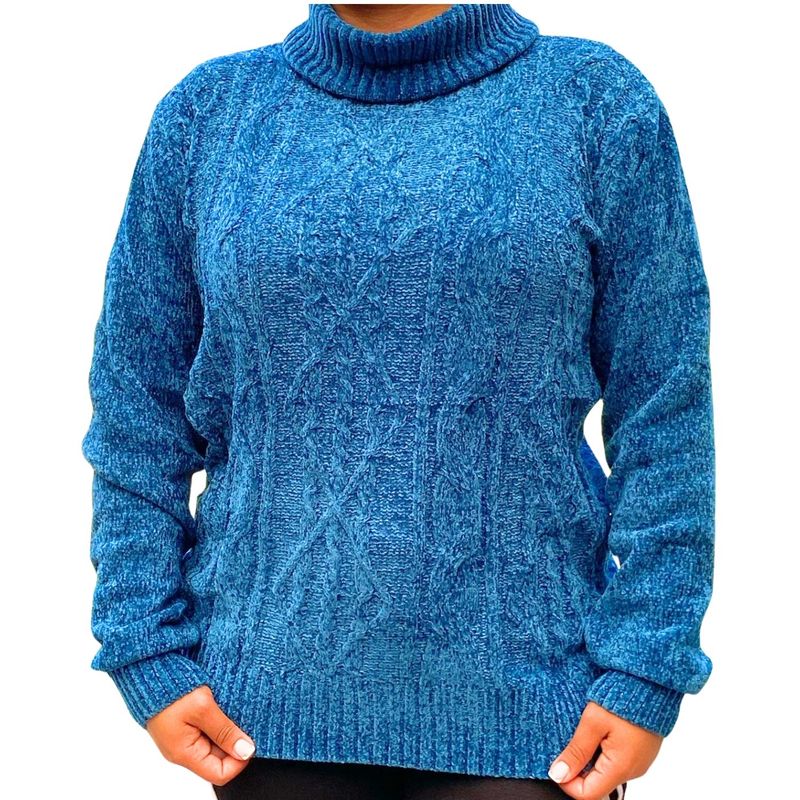 MPROPIA - Sweater Mujer Cuello Alto Chenil Otoño Invierno Colores 611.