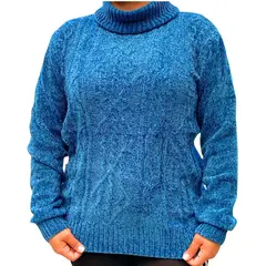 MPROPIA - Sweater Mujer Cuello Alto Chenil Otoño Invierno Colores 611.