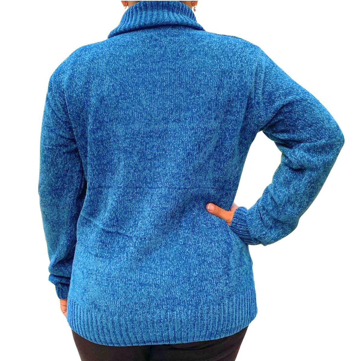 LIKE SHOP - Sweater Mujer Cuello Alto Chenil Otoño Invierno Colores 611