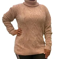 MPROPIA - Sweater Mujer Cuello Alto Chenil Otoño Invierno Colores 611