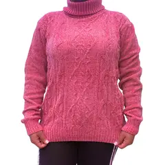 MPROPIA - Sweater Mujer Cuello Alto Chenil Otoño Invierno Colores 611