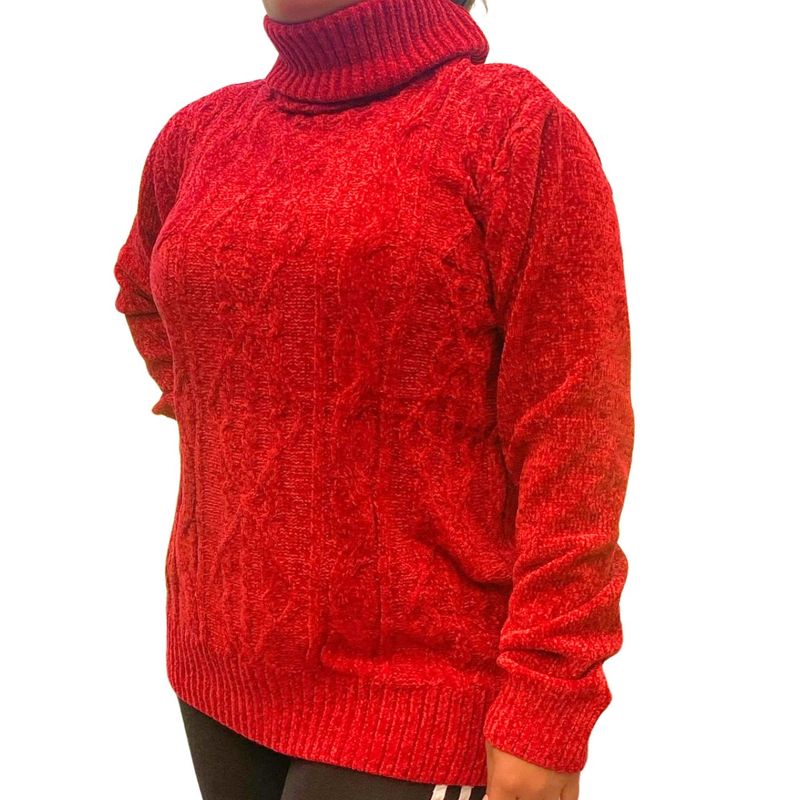 MPROPIA - Sweater Mujer Cuello Alto Chenil Otoño Invierno Colores 611.
