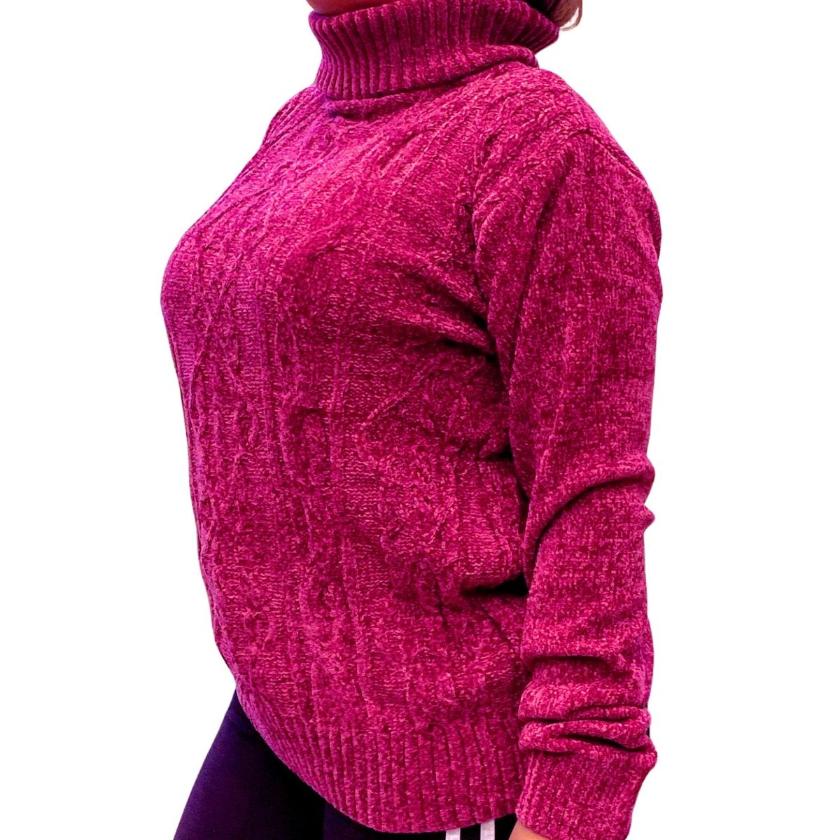 LIKE SHOP - Sweater Mujer Cuello Alto Chenil Otoño Invierno Colores 611