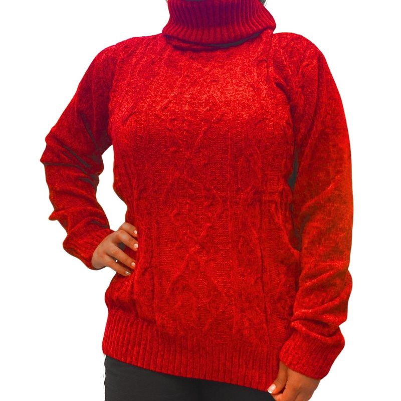 MPROPIA - Sweater Mujer Cuello Alto Chenil Otoño Invierno Colores 611.