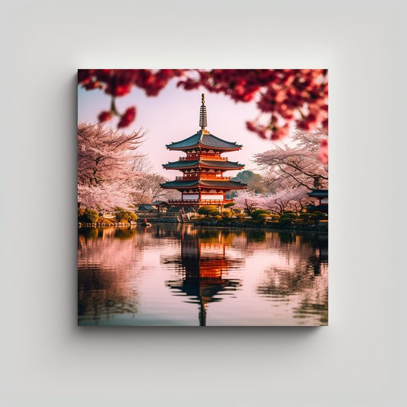 GENERICO - Pinturas Decorativas De Naturaleza Japonesa 70x70 Cm
