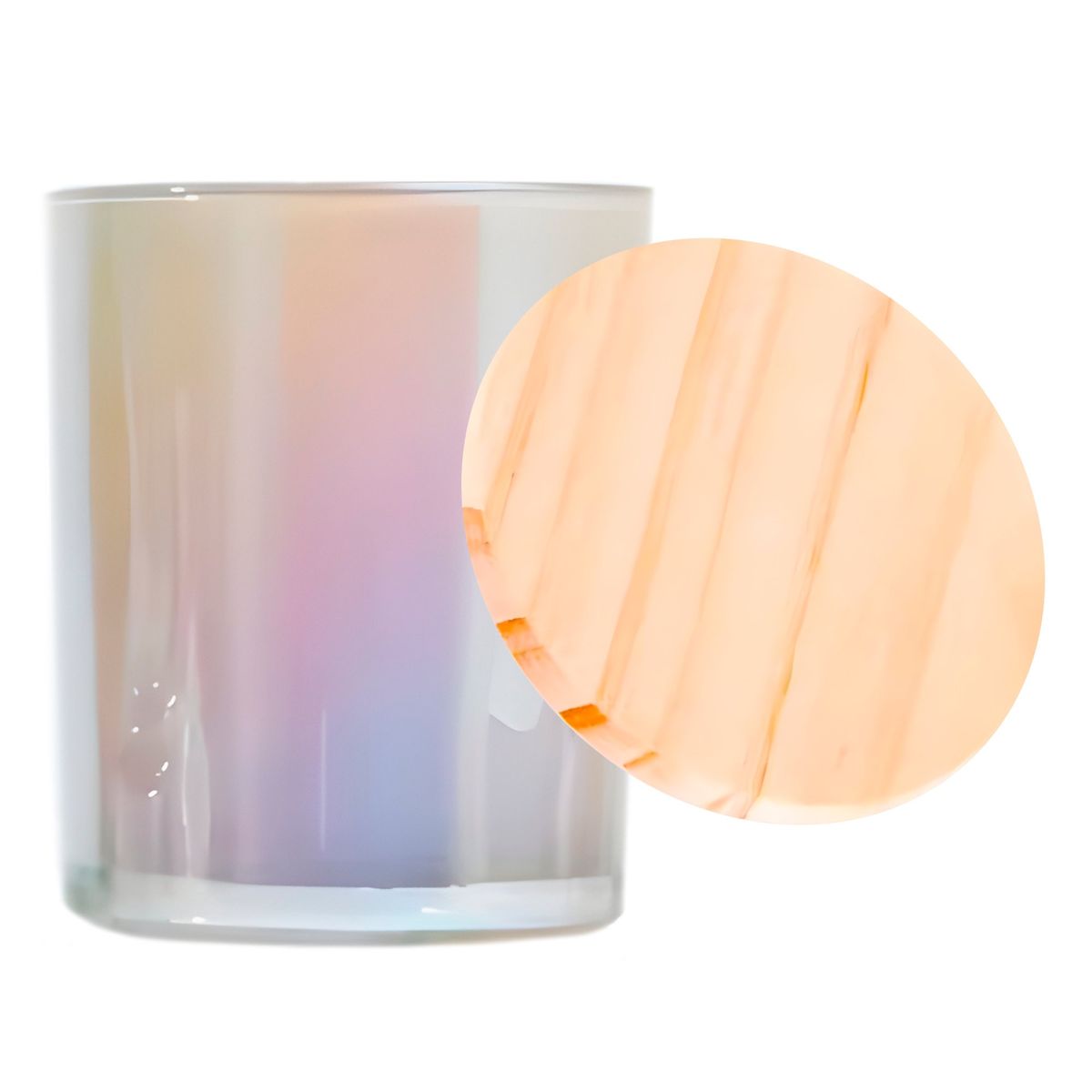 GENERICO - Set 4 Frascos Portavelas Vidrio Tornasolado Aroma 200 Ml