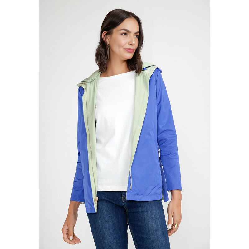 CANADIENNE - Chaqueta Mujer Reversible Eva Verde/Azulino Canadienne