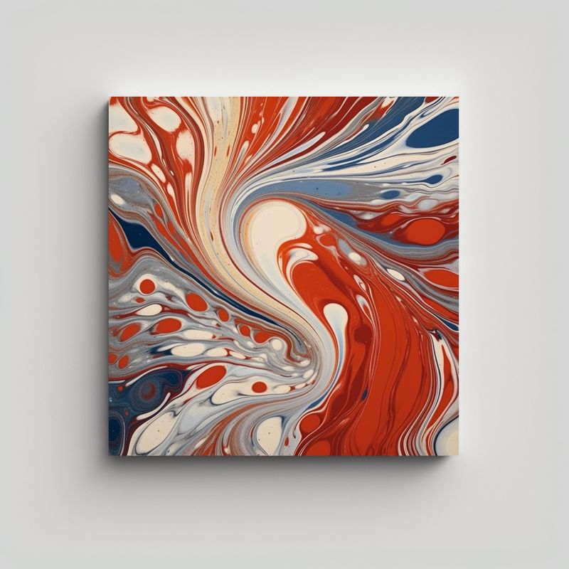 GENERICO - Diseño Colores Vibrantes EBRU Técnica Oriental 90x90 Cm