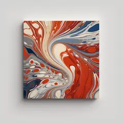 GENERICO - Diseño Colores Vibrantes EBRU Técnica Oriental 80x80 Cm