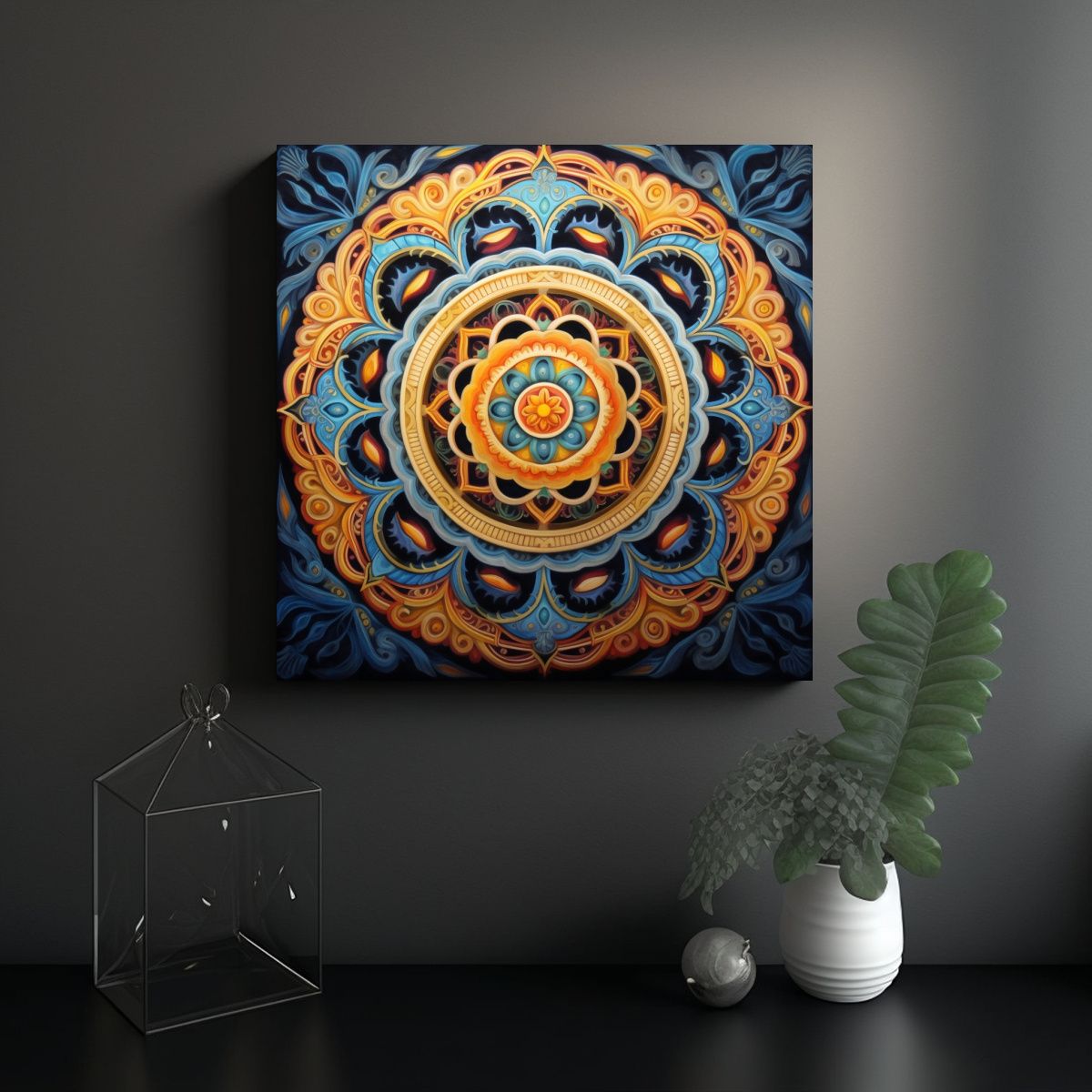 GENERICO - Cuadros Decorativos De Mandala Con Toque Creativo 70x70 Cm