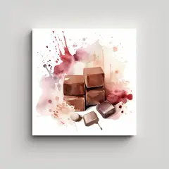 GENERICO - Cuadros Decorativos Acuarela Chocolate Con Tonos 80x80 Cm