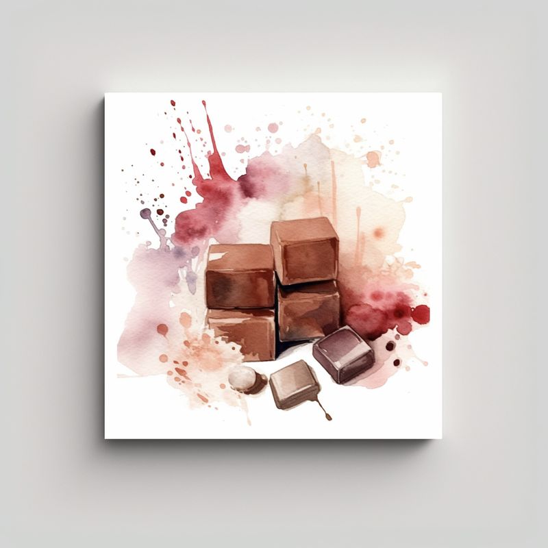 GENERICO - Cuadros Decorativos Acuarela Chocolate Con Tonos 60x60 Cm