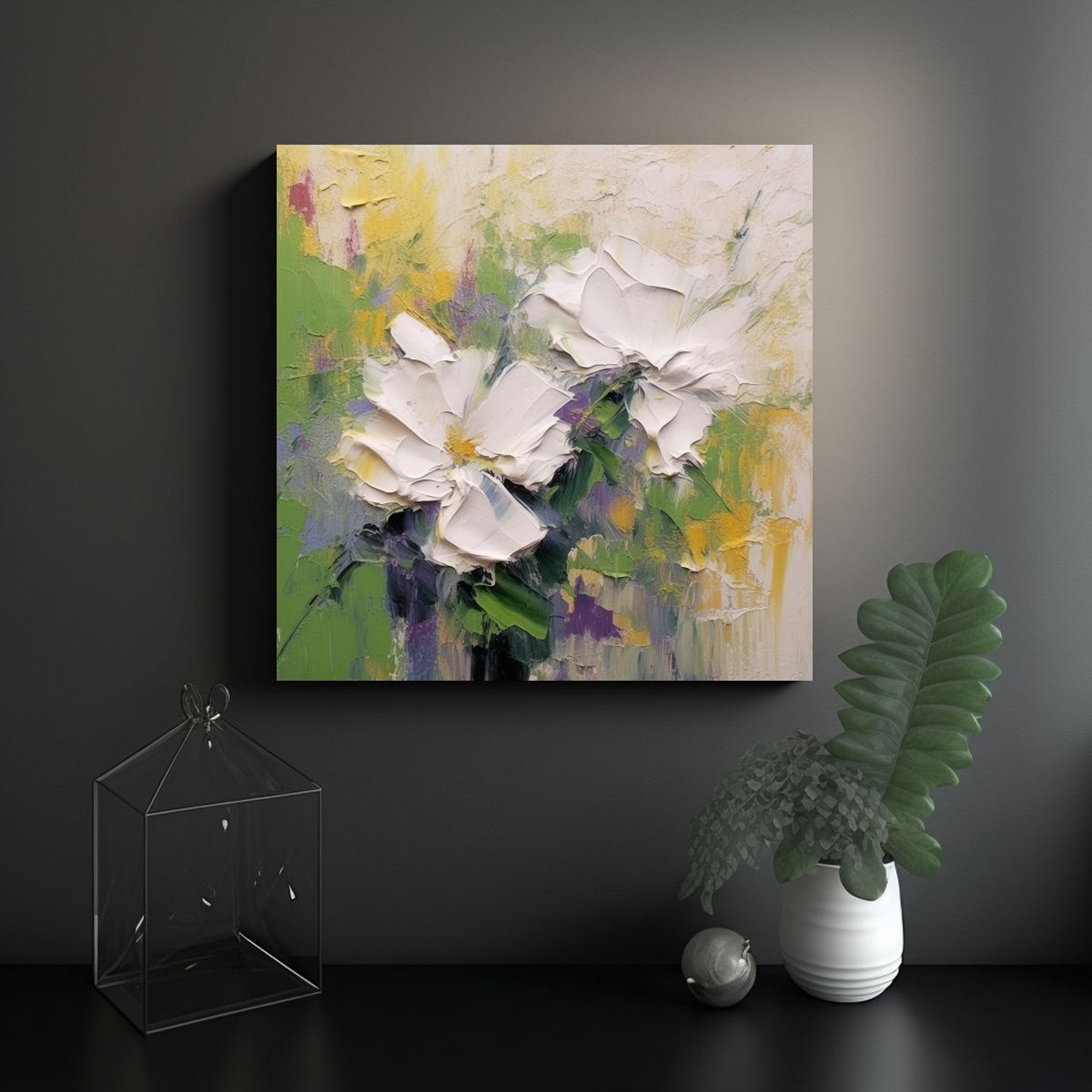 GENERICO - Cuadro Impreso Estilo Impresionista Aspecto 90x90 Cm