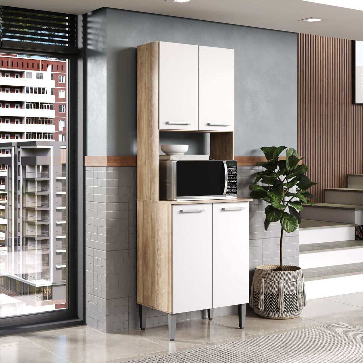 ROCA - Kit Arizona 4 puertas Oak-blanco