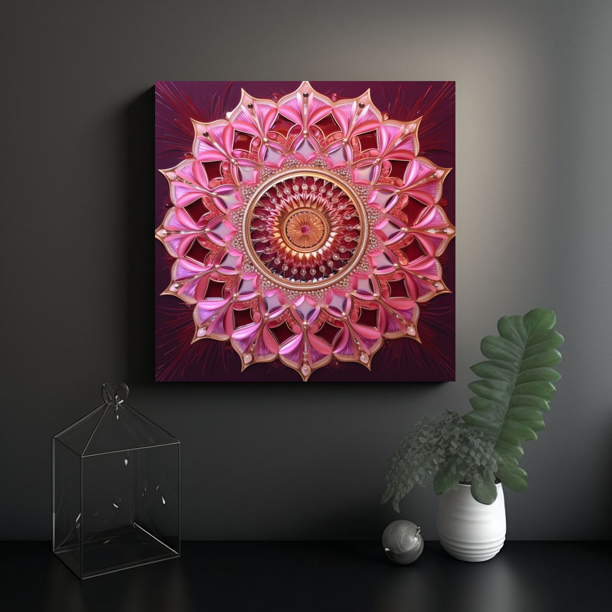 GENERICO - Cuadro Mágica De Mandala En Lienzo 90x90 Cm