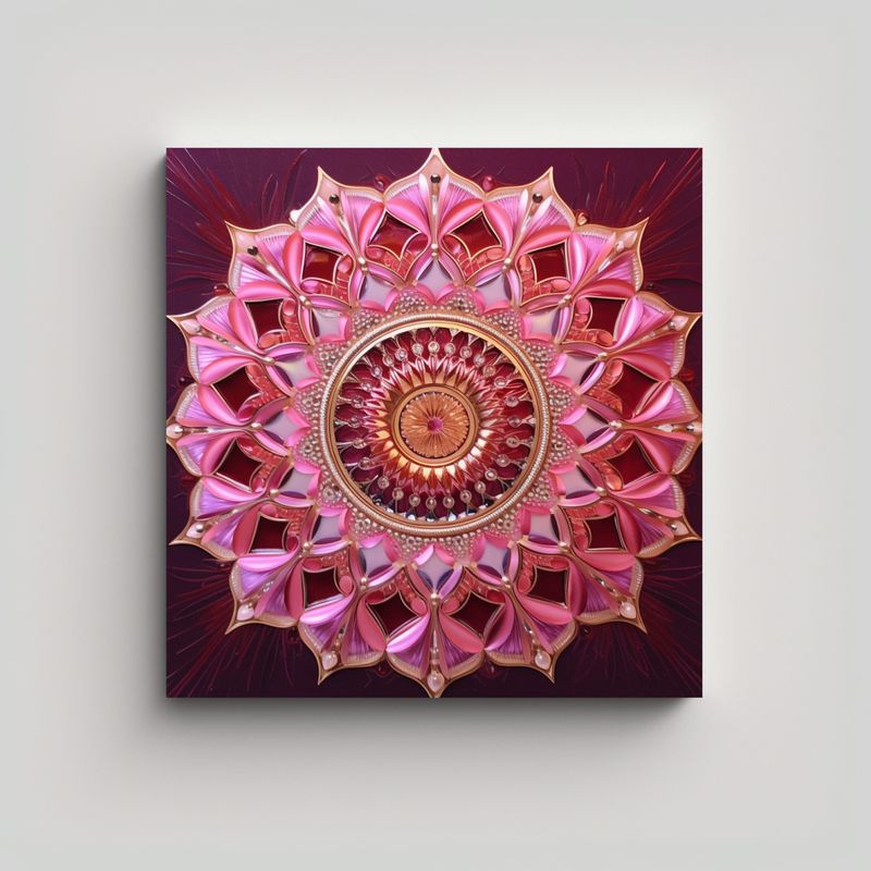 GENERICO - Cuadro Mágica De Mandala En Lienzo 80x80 Cm