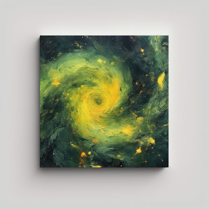 GENERICO - Pintura Galaxia Vibrante En Bastidor Madera 50x50 Cm