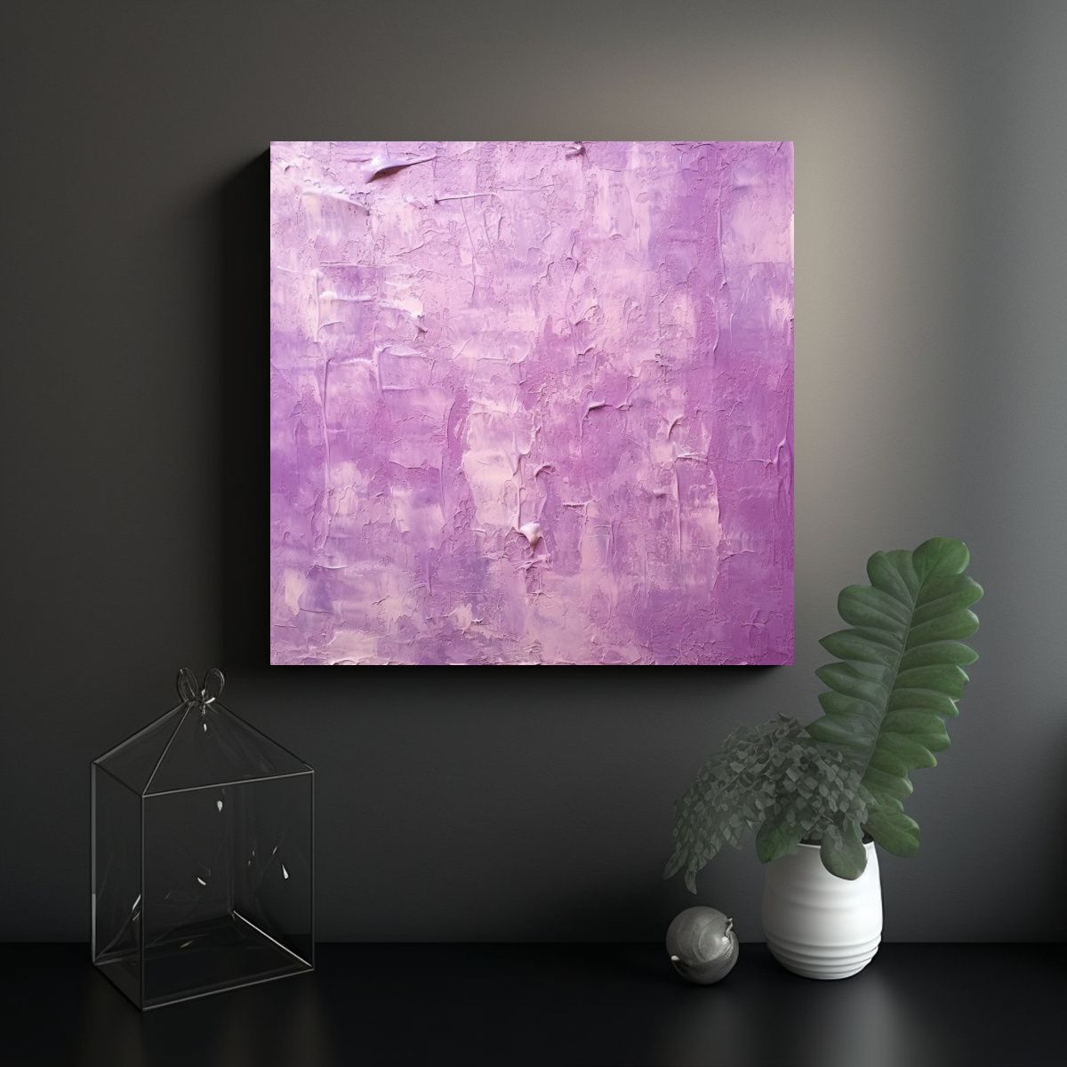 GENERICO - Cuadro De Decoración En Tono Lila Claro 60x60 Cm