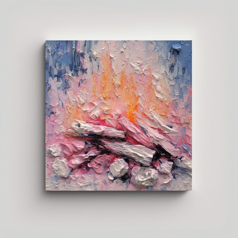 GENERICO - Pintura Al óleo De Invierno Suave Con 50x50 Cm