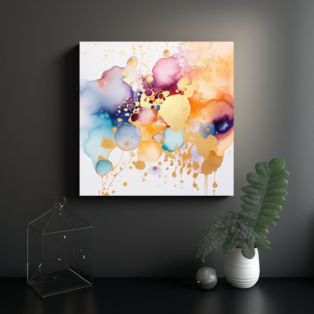 GENERICO - Cuadros Decorativos Alegría Melodía Joy Con 70x70 Cm