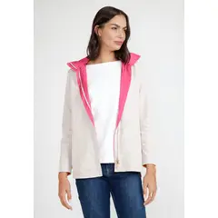 CANADIENNE - Chaqueta Mujer Reversible Eva Crema/Fucsia