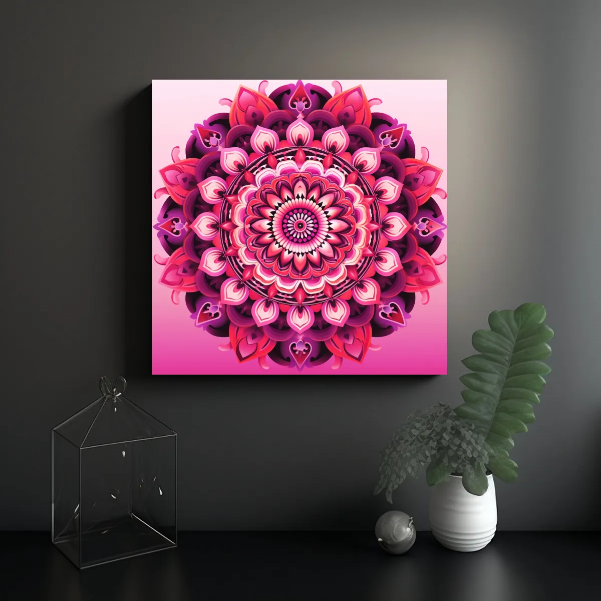 GENERICO - Pintura Decorativa Plana En Rosa Para Belleza Y 70x70 Cm