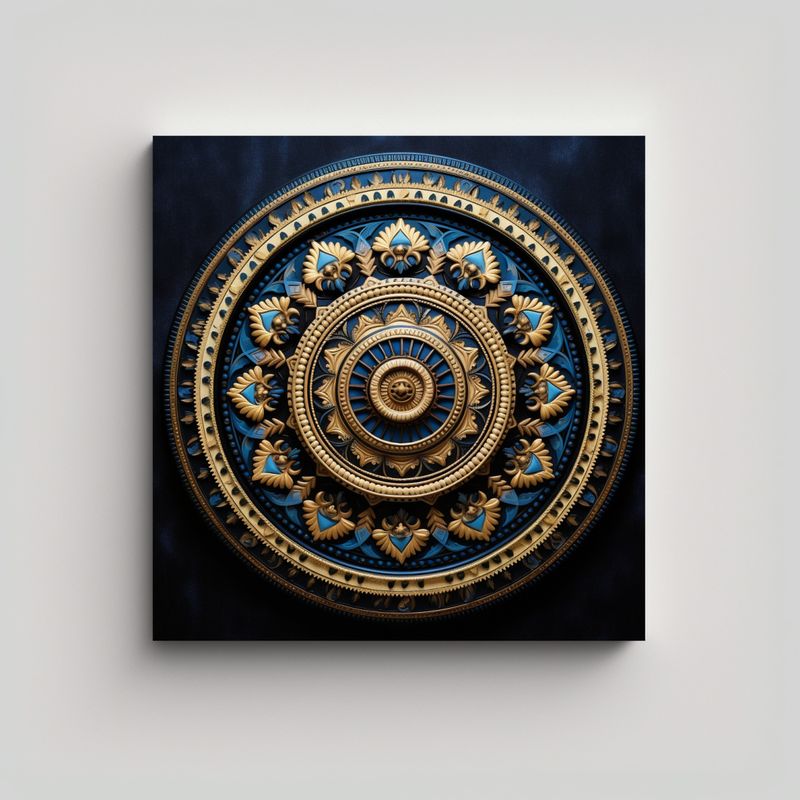 GENERICO - Pintura Decorativa Moderna Con Mandala De Intensa 60x60 Cm