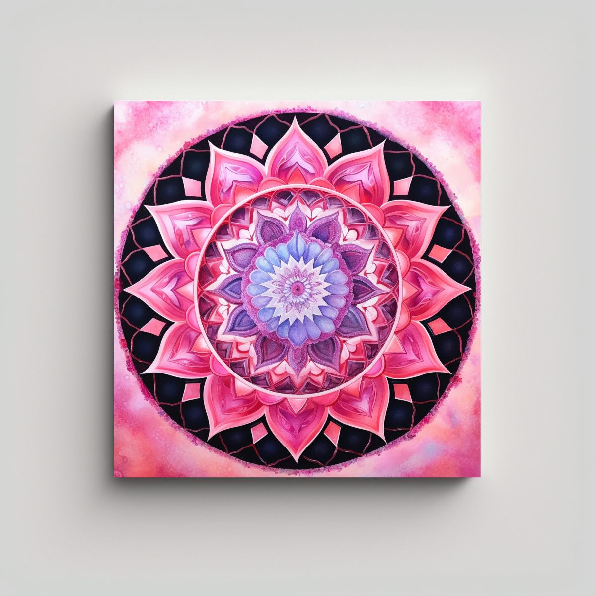 GENERICO - Cuadro Moderno Originalidad Mandala Rosa 60x60 Cm