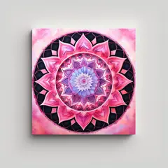 GENERICO - Cuadro Moderno Originalidad Mandala Rosa 50x50 Cm