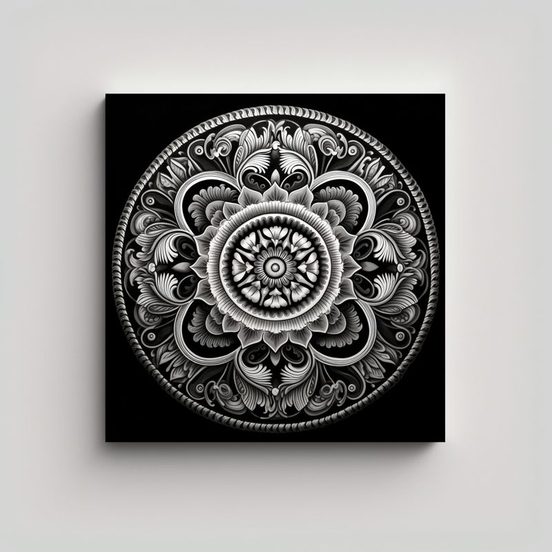 GENERICO - Mandala Decorativo Con Patrones Elaborados En 80x80 Cm