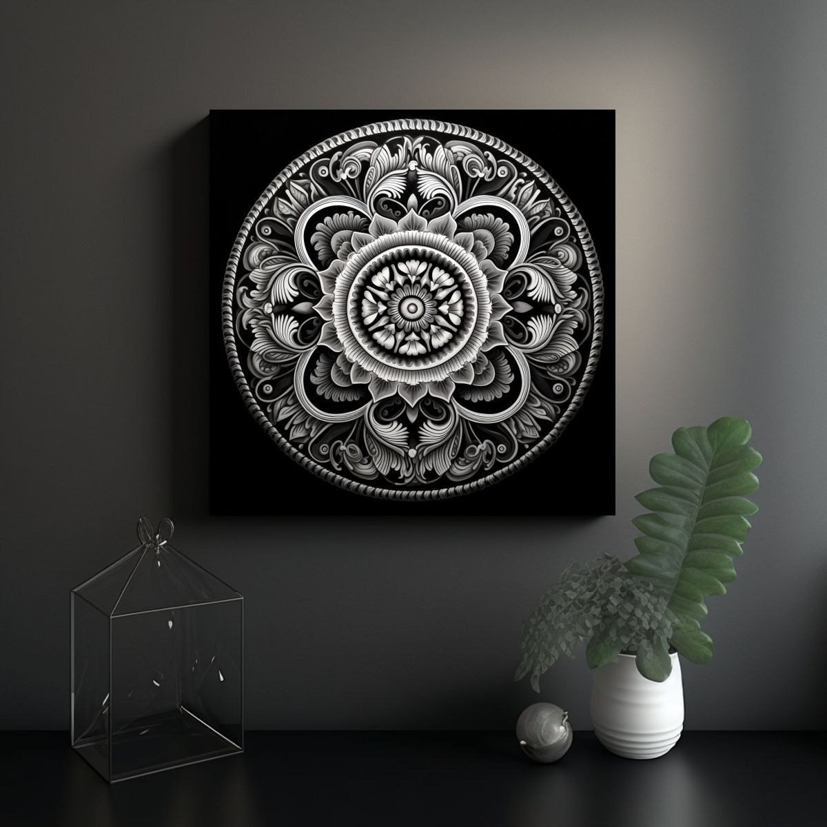 GENERICO - Mandala Decorativo Con Patrones Elaborados En 80x80 Cm