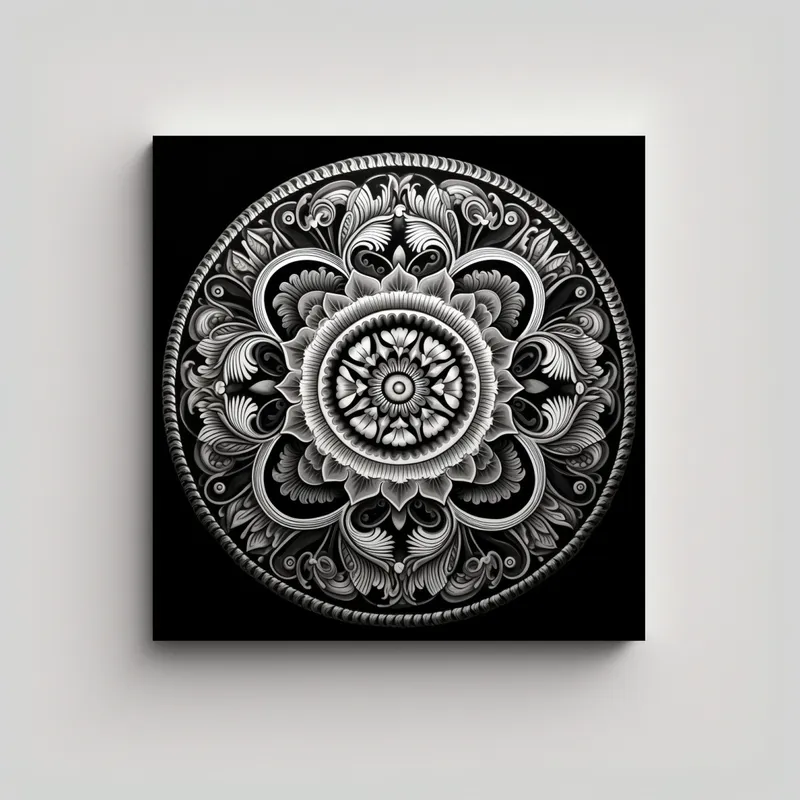 GENERICO - Mandala Decorativo Con Patrones Elaborados En 50x50 Cm
