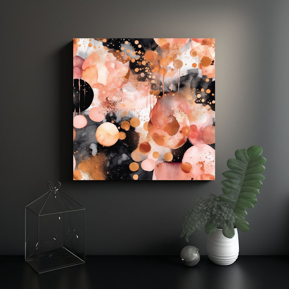 GENERICO - Patrón Alegre De Colores Melody Joy Cuadro Tema 90x90 Cm