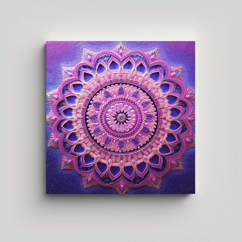 GENERICO - Inspiración Mandala Rosa Y Morada Para 80x80 Cm