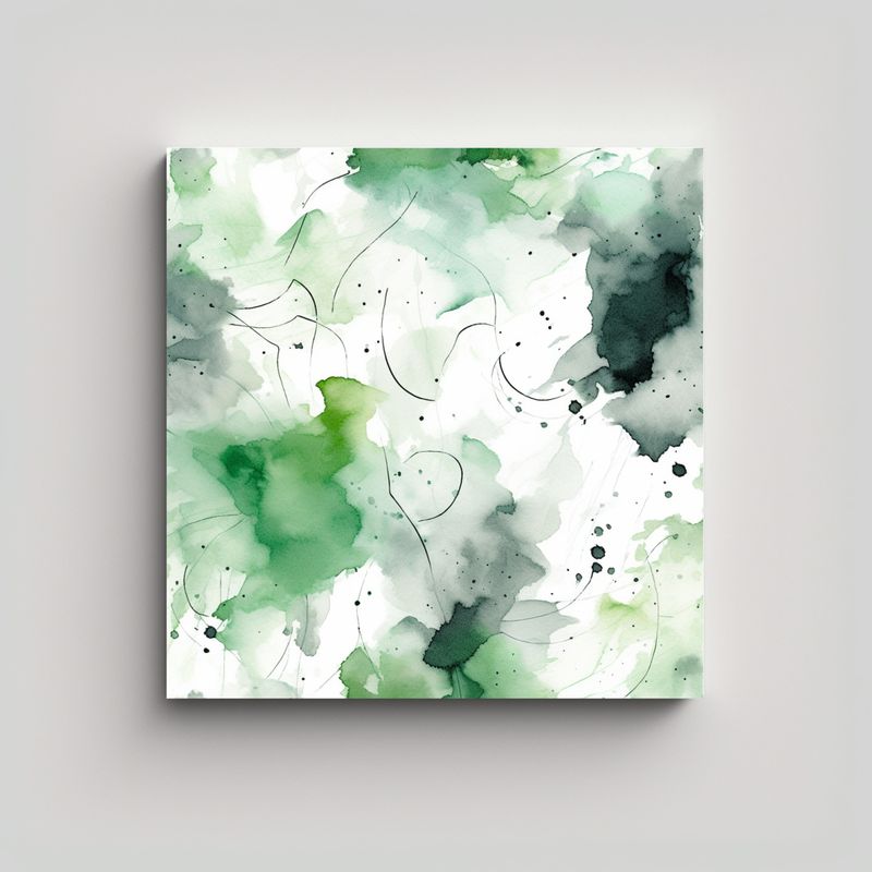 GENERICO - Pinturas Naturaleza Viva En Tinta Agua Gris Verde 80x80 Cm