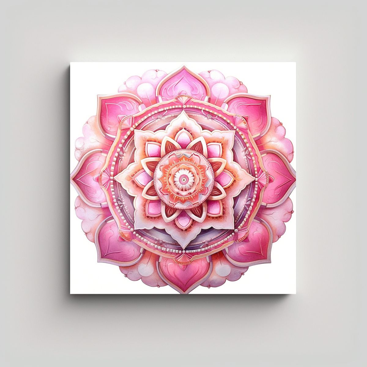 GENERICO - Cuadro Hermoso Mandala Rosa Cristal Impacto Visual 50x50 Cm