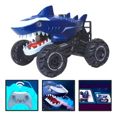 IPLAY - Auto Control Remoto Off Road Tiburon Robot Acrobatico Azul