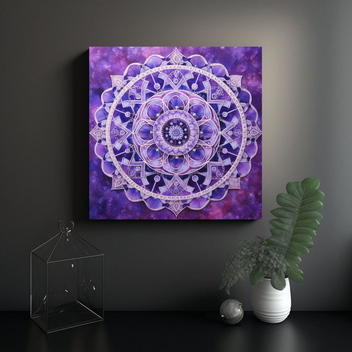 GENERICO - Cuadro Decorativo Estrellas Moradas Mandala 1000 70x70 Cm