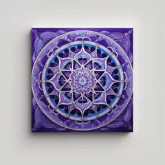 GENERICO - Cuadro De Tela Mandala Púrpura Cristal Elegante 90x90 Cm
