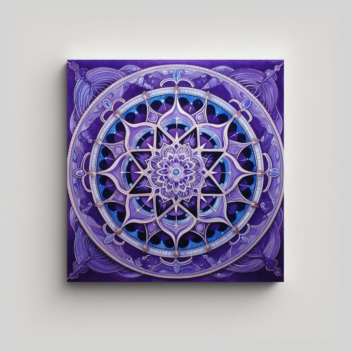 GENERICO - Cuadro De Tela Mandala Púrpura Cristal Elegante 80x80 Cm