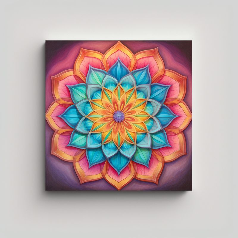 GENERICO - Pinturas Decorativas De Mandala Plana Con Colores 50x50 Cm