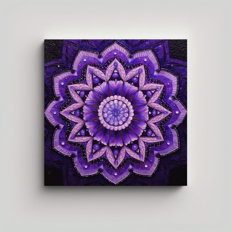 GENERICO - Cuadro Tela Bastidor Impacto Visual Mandala 60x60 Cm
