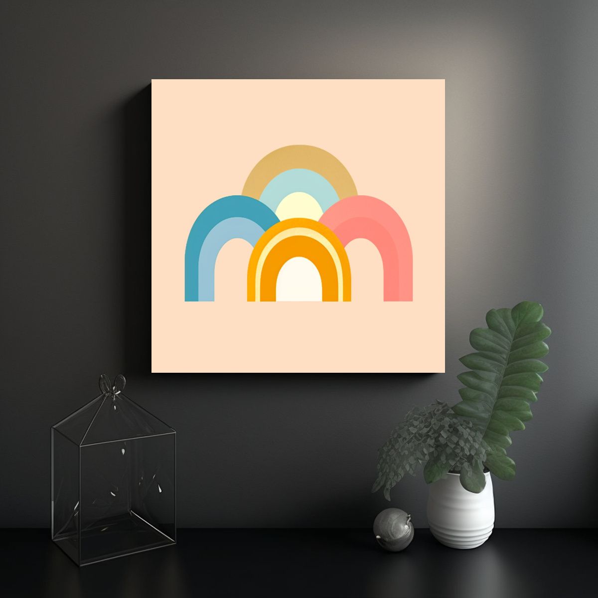 GENERICO - Cuadro Minimalista De Melodía Alegre Con Finas 70x70 Cm