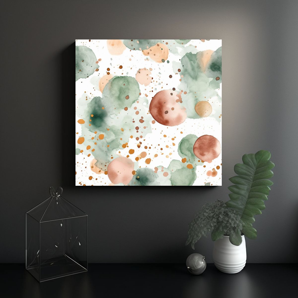 GENERICO - Patrón Vintage Brillante Melody Joy Verde Salvia 50x50 Cm