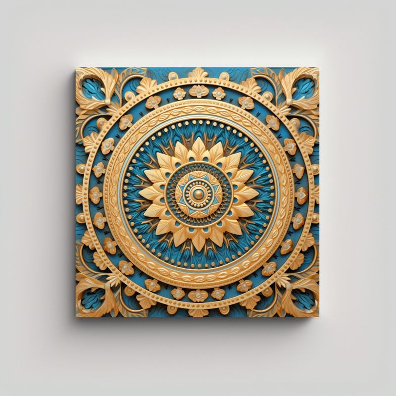 GENERICO - Pinturas De Pared Mandala Vibrantes Con 80x80 Cm