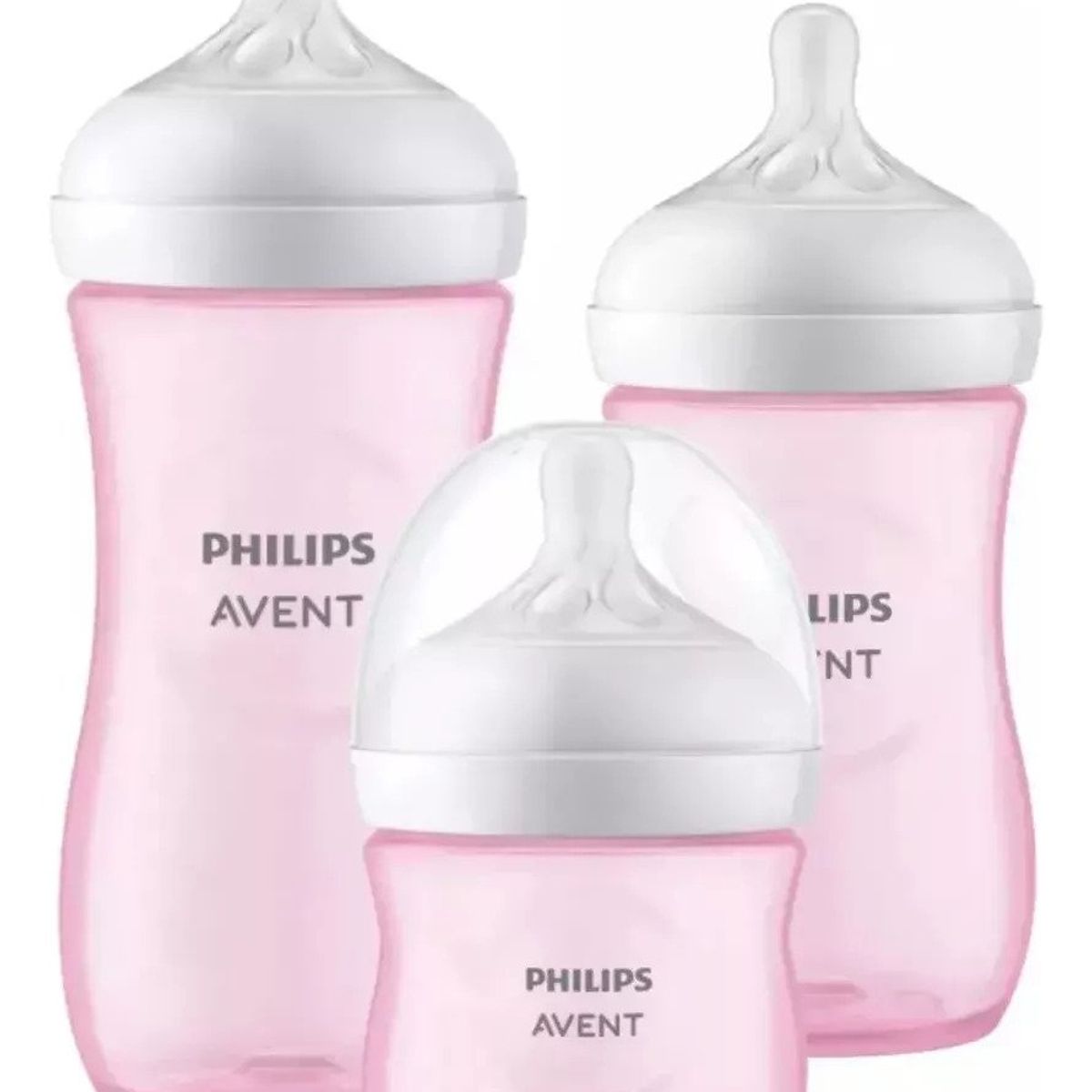 PHILIPS AVENT - Set 3 Mamaderas Natural Response 125+260+330ml Rosa Scd838/28